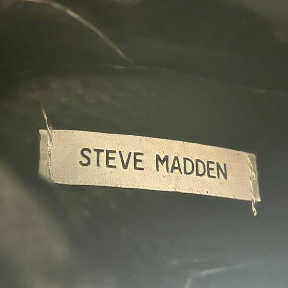 Steve Madden Boots Bootie Womens Sz 5.5 Black Gloat Suede Zip Laces Ankle - Picture 9 of 12